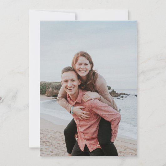 Grappig Gratis Dranken Paradijs Strand Bewaar de D Save The Date (Achterkant)