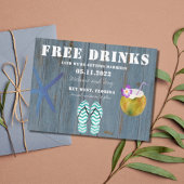 Grappig gratis Drink Beach Wedding Save the Dates Aankondigingskaart