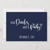 Grappig gratis Drink party Wedding Save the Date (Voorkant)