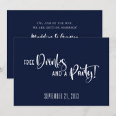 Grappig gratis Drink party Wedding Save the Date (Voorkant / Achterkant)