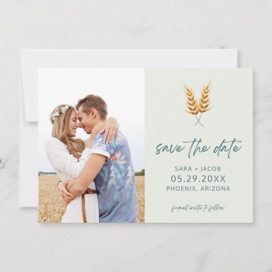 Grappig Gratis Drinken Bierfoto Brouwerij Bruiloft Save The Date (Achterkant)