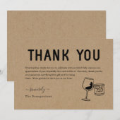 Grappig gratis Drinken Hartelijk dank Bedankkaart (Voorkant / Achterkant)