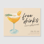 Grappig gratis Drinken Unieke bruiloft sparen de d (Voorkant)