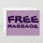 Grappig  gratis olie met massage marketing briefkaart (Voorkant / Achterkant)