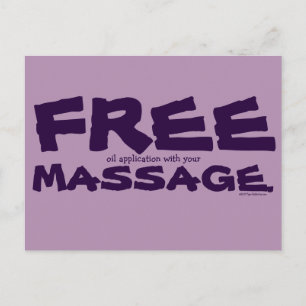 Grappig  gratis olie met massage marketing briefkaart