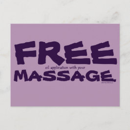 Grappig gratis olie met massage marketing briefkaart