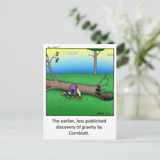 Grappig Gravity Cartoon Art Gift! Briefkaart (Staand voorkant)