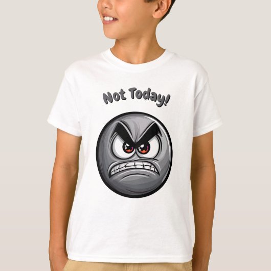 Grappig Grey Angry Emoji Kinder T-shirt (Voorkant)