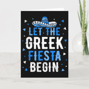 Grappig Grieks Feest Laat de Griekse Fiesta Begin Kaart