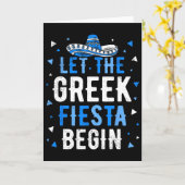 Grappig Grieks Feest Laat de Griekse Fiesta Begin Kaart (Gele Bloem)