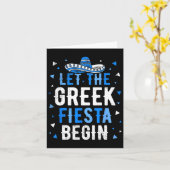 Grappig Grieks Feest Laat de Griekse Fiesta Begin Kaart (Gele Bloem)