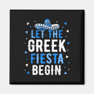 Grappig Grieks Feest Laat de Griekse Fiesta Begin Magneet