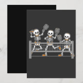 Grappig Griezelig Drie Skelet Spelend Pickleball G Kaart (Voorkant / Achterkant)