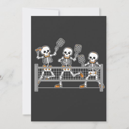 Grappig Griezelig Drie Skeletten Spelend Picklebal Kaart (Voorkant)