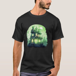 Grappig Griezelig Geest Huis Cartoon Lief Griezele T-shirt