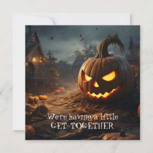 Grappig Griezelig Geest Huis Halloween Diner Feest Kaart