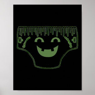 Grappig griezelig paar ondergoed gezichtskostuum poster