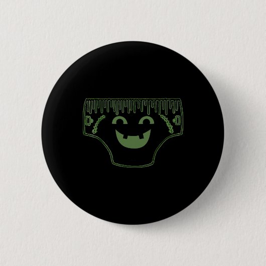 Grappig griezelig paar ondergoed gezichtskostuum ronde button 5,7 cm (Voorkant)