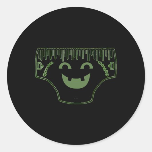 Grappig griezelig paar ondergoed gezichtskostuum ronde sticker (Voorkant)