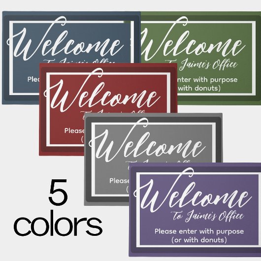 Grappig Grijs Aangepaste Naam Kantoor Werkplaats D Deurmat