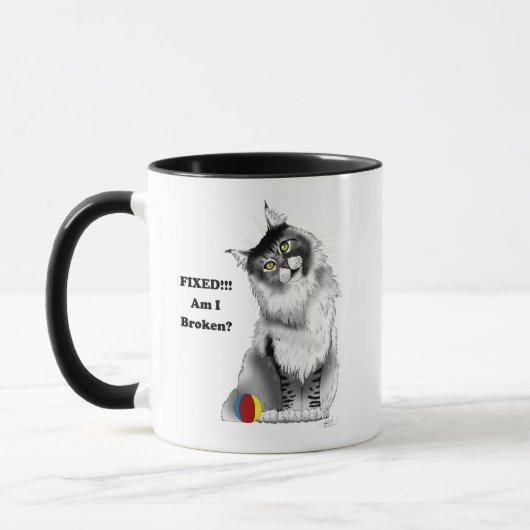 Grappig grijs Maine Coon Cat Fixed Mok (Links)