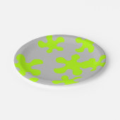 Grappig grijs neongroen slijm schattig modern kind papieren bordje (Gekanteld)