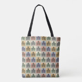 Grappig Grijs Pastel Meeple Checker bordspel Tote Bag (Achterkant)