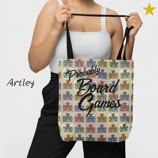 Grappig Grijs Pastel Meeple Checker bordspel Tote Bag