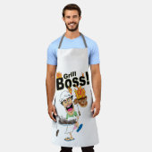 Grappig "Grill Boss" BBQ Schort (Gedragen)