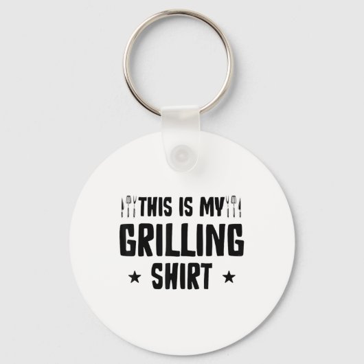 Grappig Grillen Barbecue BBQ Griller Roker Pitmast Sleutelhanger (Voorkant)