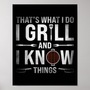 Grappig Grillen BBQ Barbecue Roken Vlees Roker GR Poster