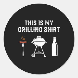 Grappig Grillen BBQ Barbecue Roken Vlees Roker GR Ronde Sticker