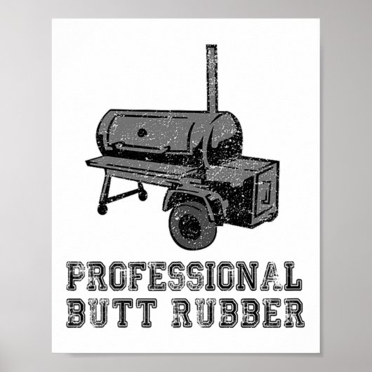 Grappig Grillen, BBQ, Roker, Professionele Butt Ru Poster (Voorkant)