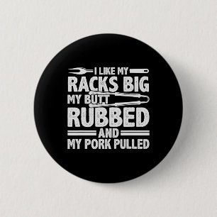 Grappig Grillen Varkensvlees Wrijven Roken BBQ Vle Ronde Button 5,7 Cm
