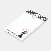 Grappig grillig Santa cat polka dots monogram Post-it® Notes (Schuin)