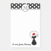 Grappig grillig Santa cat polka dots monogram Post-it® Notes (Voorkant)