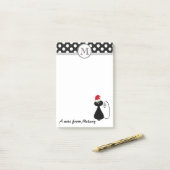Grappig grillig Santa cat polka dots monogram Post-it® Notes (Op bureau)