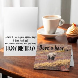 Grappig Grizzly Beer in herfstfoto op maat Kaart