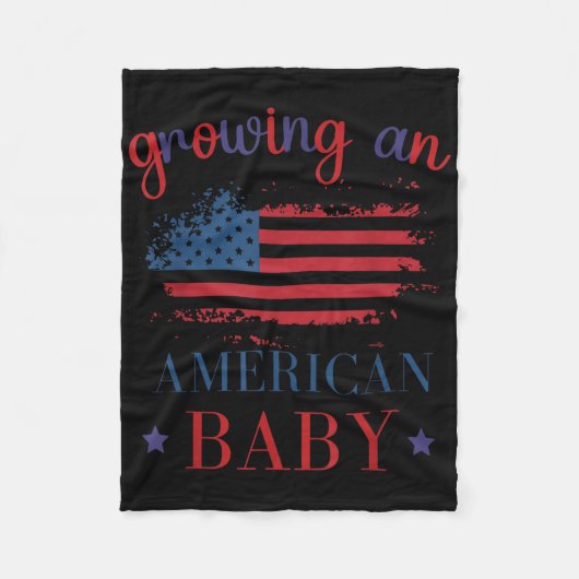 Grappig Groeien Een Amerikaanse Baby Zwangerschap Fleece Deken (Voorkant)