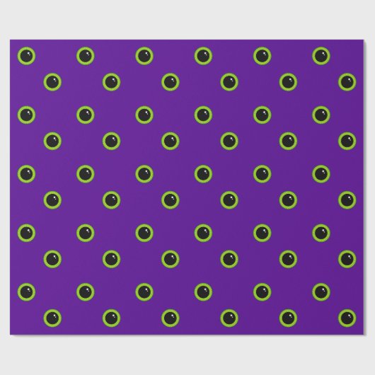 Grappig groen en Paarse Monster Eyeball Cadeaupapier (Vlak)