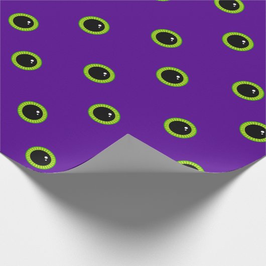 Grappig groen en Paarse Monster Eyeball Cadeaupapier (Hoek)