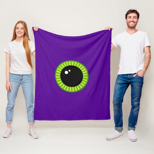 Grappig groen en Paarse Monster Eyeball Fleece Deken (In situ)
