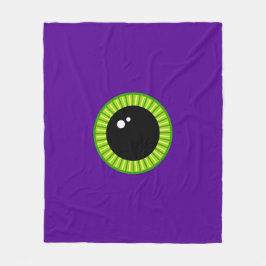 Grappig groen en Paarse Monster Eyeball Fleece Deken