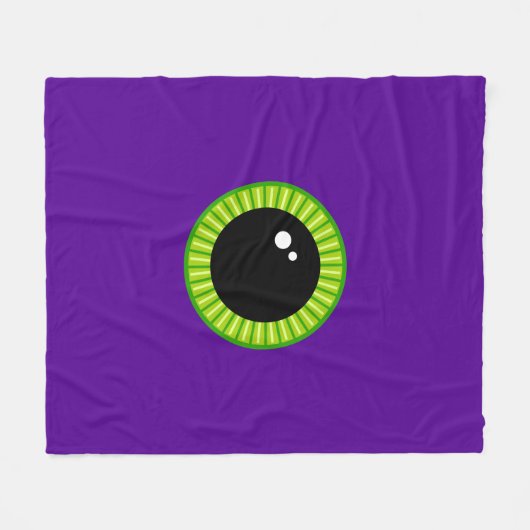 Grappig groen en Paarse Monster Eyeball Fleece Deken (Voorkant (Horizontaal))