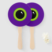 Grappig groen en Paarse Monster Eyeball Handwaaier (Voorkant en achterkant)