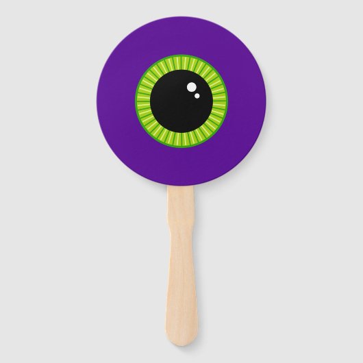 Grappig groen en Paarse Monster Eyeball Handwaaier (Voorkant)
