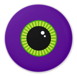 Grappig groen en Paarse Monster Eyeball Keramische Knop