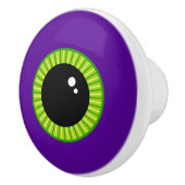 Grappig groen en Paarse Monster Eyeball Keramische Knop (Rechts)