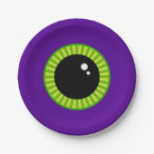 Grappig groen en Paarse Monster Eyeball Papieren Bordje (Voorkant)