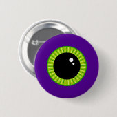 Grappig groen en Paarse Monster Eyeball Ronde Button 5,7 Cm (Voorkant /achterkant)
